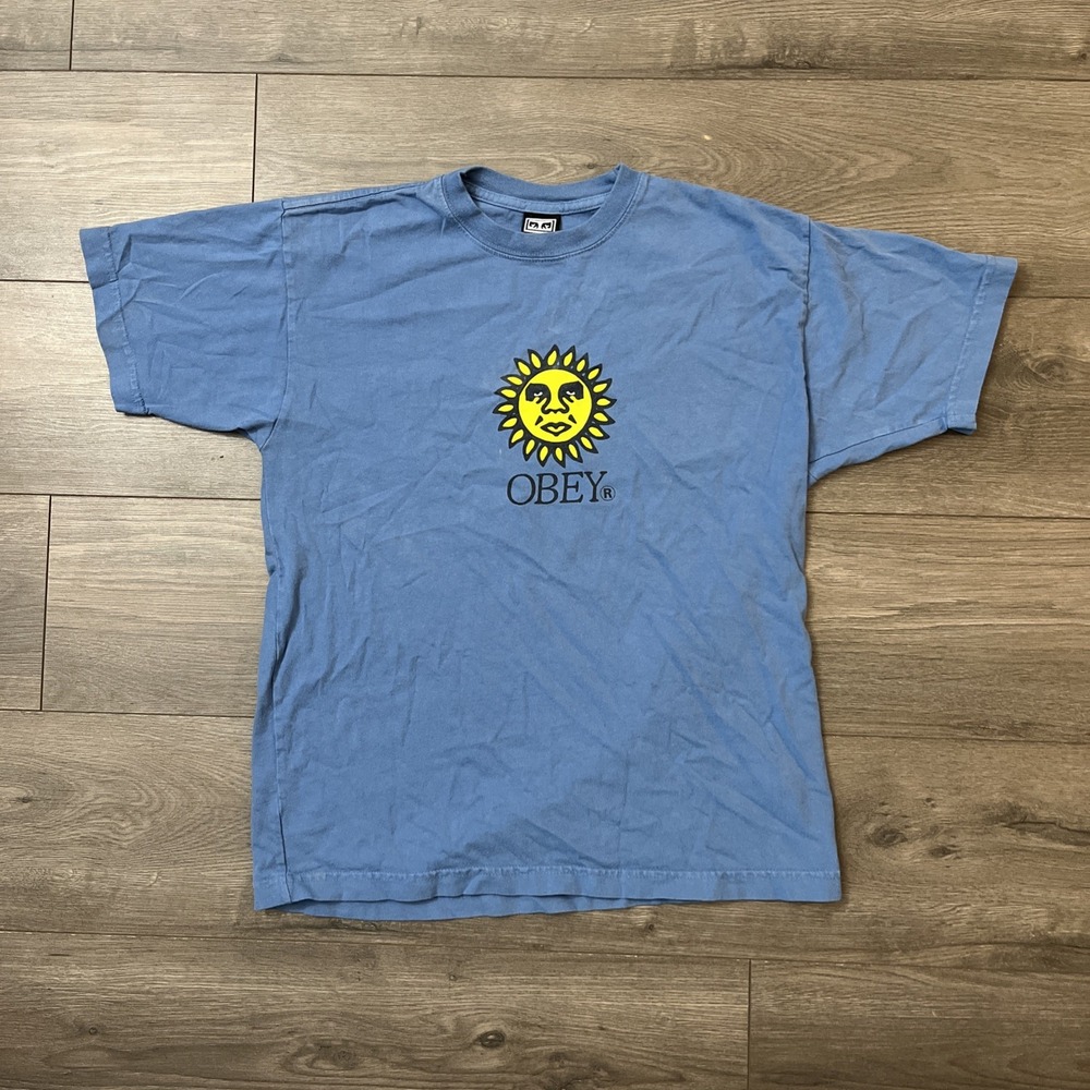 OBEY Mens S Blue T Shirt Short Sleeve